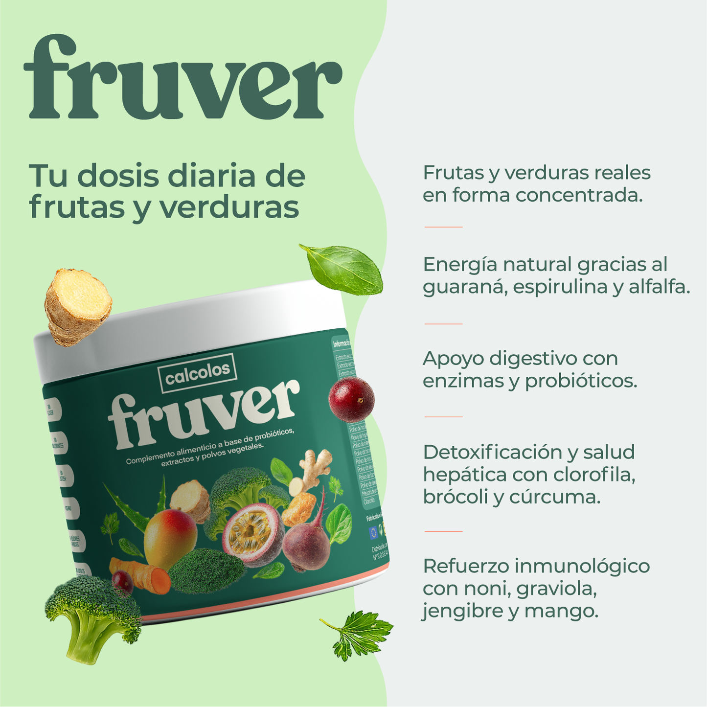 FRUVER Extractos de Frutas y Verduras en polvo 100% natural